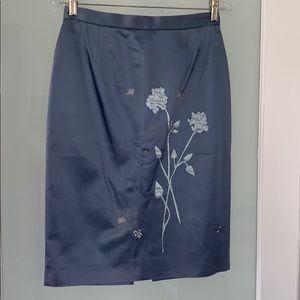 Moschino Cheap and Chic Blue Satin Pencil Skirt